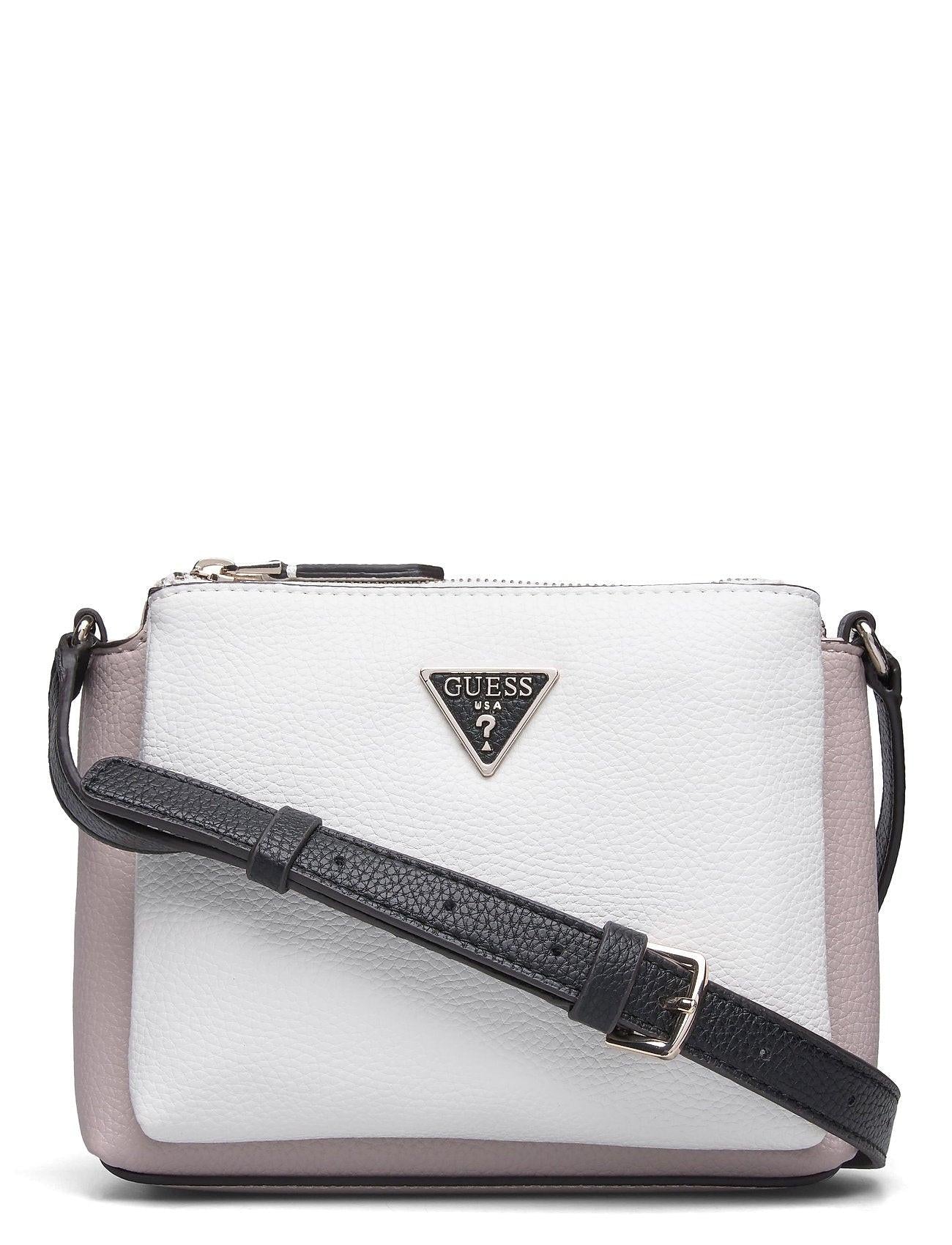 Guess Becca Textile Crossbody Bag White Pink – Women's Designer Handbag.